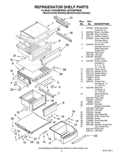 REFRIGERATOR SHELF PARTS