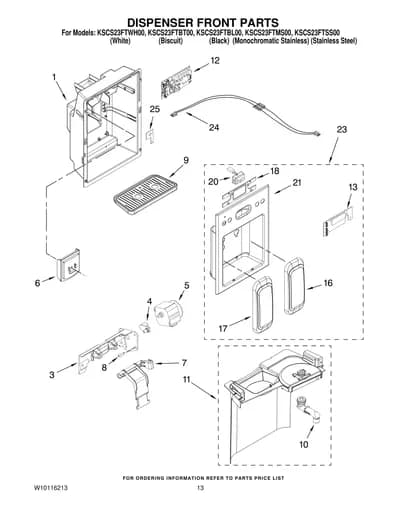 DISPENSER FRONT PARTS