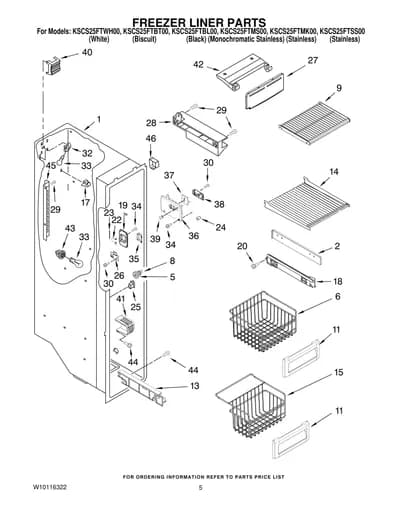 FREEZER LINER PARTS