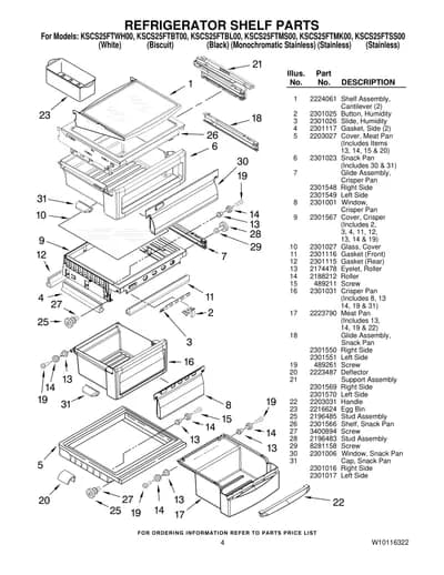 REFRIGERATOR SHELF PARTS