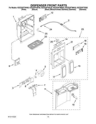 DISPENSER FRONT PARTS