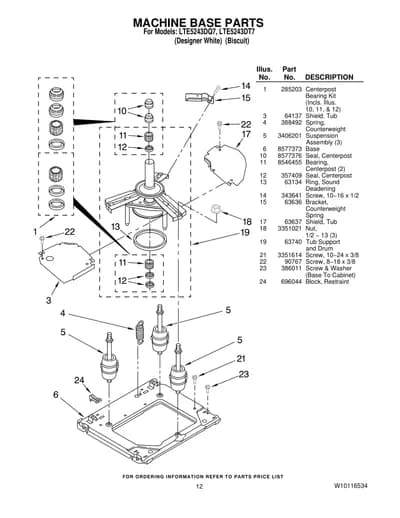 MACHINE BASE PARTS