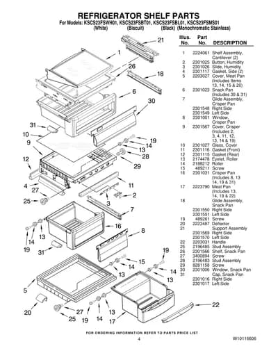 REFRIGERATOR SHELF PARTS
