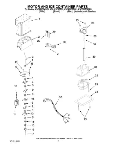 MOTOR AND ICE CONTAINER PARTS