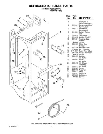 REFRIGERATOR LINER PARTS