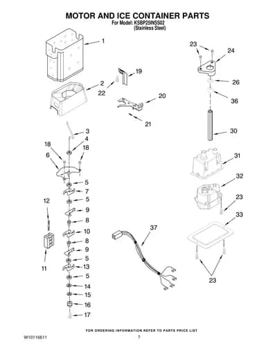 MOTOR AND ICE CONTAINER PARTS
