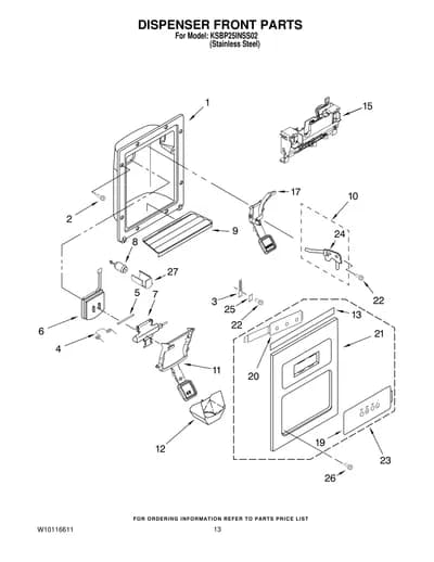 DISPENSER FRONT PARTS