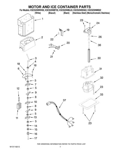 MOTOR AND ICE CONTAINER PARTS