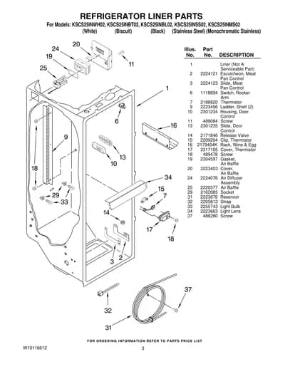 REFRIGERATOR LINER PARTS