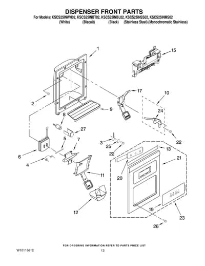 DISPENSER FRONT PARTS