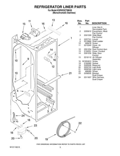 REFRIGERATOR LINER PARTS