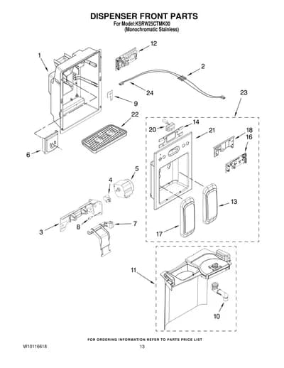 DISPENSER FRONT PARTS