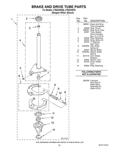 BRAKE AND DRIVE TUBE PARTS