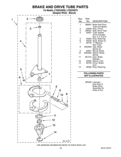 BRAKE AND DRIVE TUBE PARTS