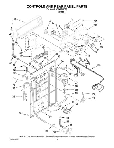 CONTROLS AND REAR PANEL PARTS