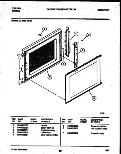 UPPER OVEN DOOR PARTS