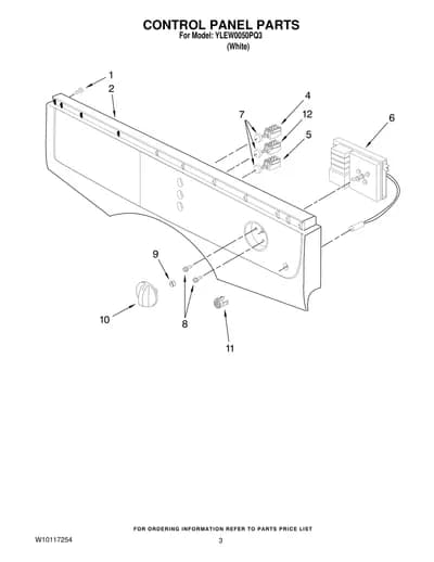 CONTROL PANEL PARTS