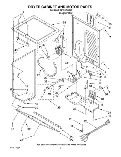 DRYER CABINET AND MOTOR PARTS