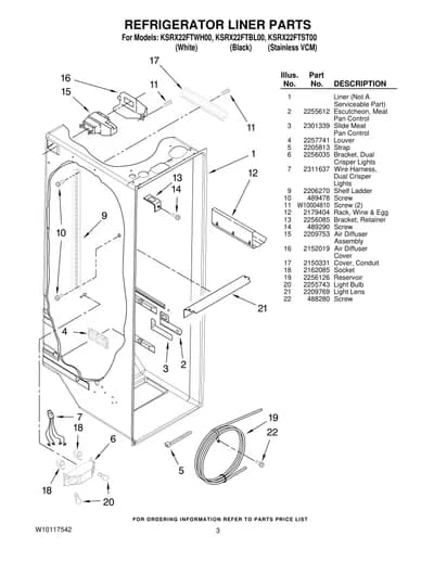 REFRIGERATOR LINER PARTS