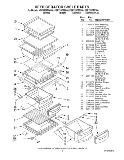 REFRIGERATOR SHELF PARTS