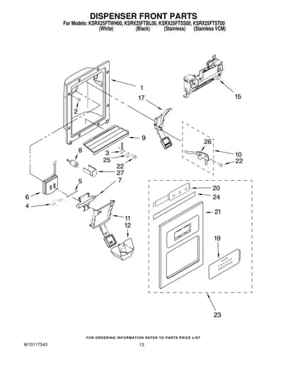 DISPENSER FRONT PARTS