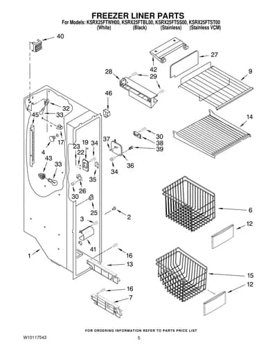 FREEZER LINER PARTS