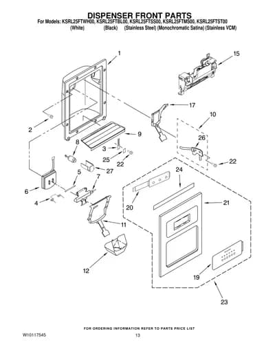 DISPENSER FRONT PARTS