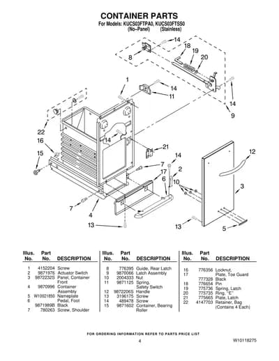 CONTAINER PARTS