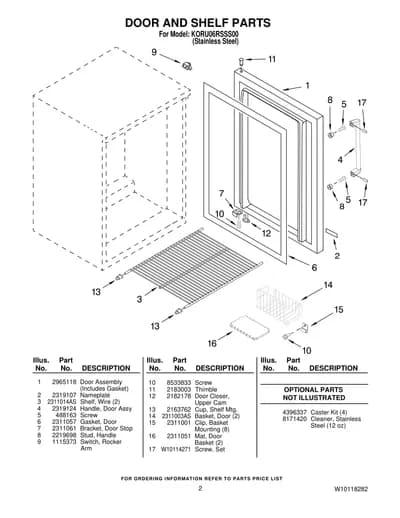 DOOR AND SHELF PARTS