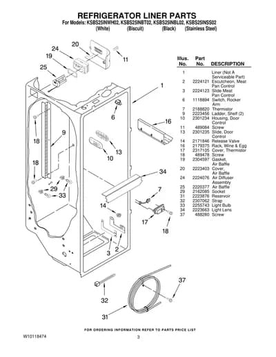 REFRIGERATOR LINER PARTS