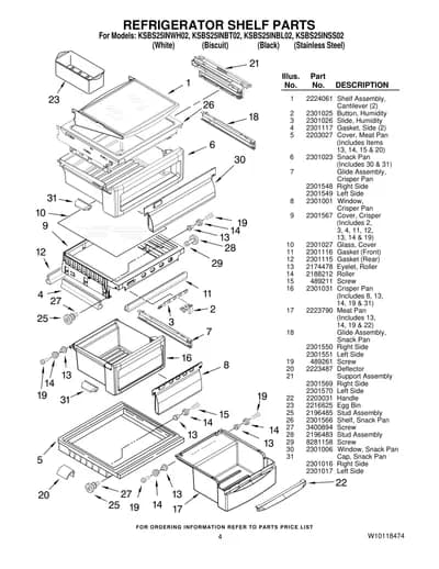 REFRIGERATOR SHELF PARTS