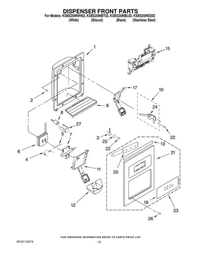 DISPENSER FRONT PARTS