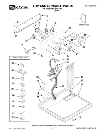 TOP AND CONSOLE PARTS