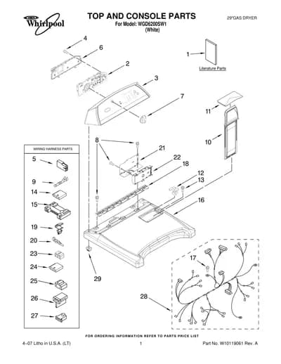 TOP AND CONSOLE PARTS