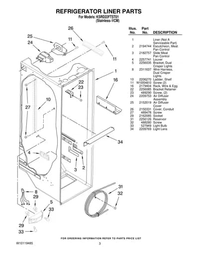 REFRIGERATOR LINER PARTS