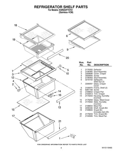 REFRIGERATOR SHELF PARTS