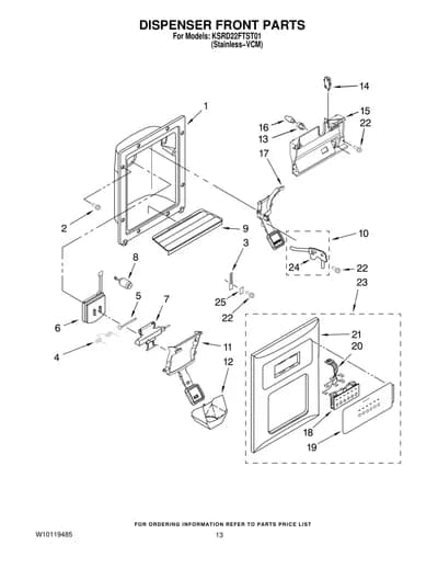 DISPENSER FRONT PARTS