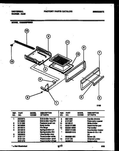 BROILER DRAWER PARTS