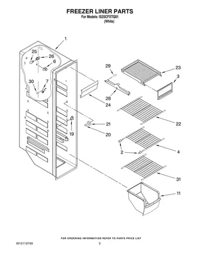 FREEZER LINER PARTS