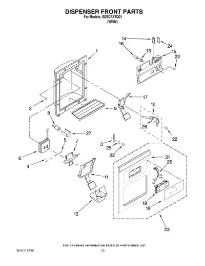 DISPENSER FRONT PARTS