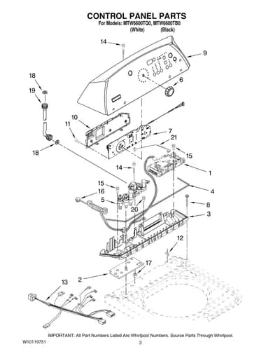 CONTROL PANEL PARTS