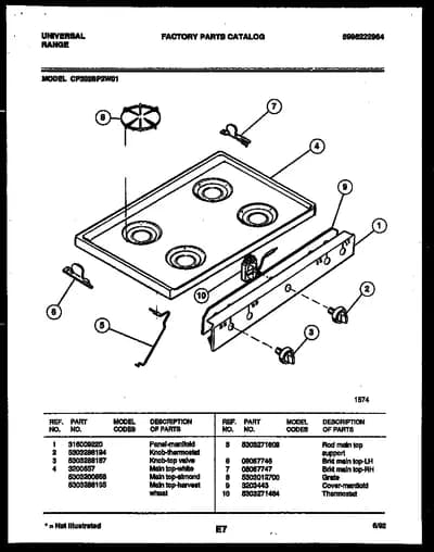 COOKTOP PARTS