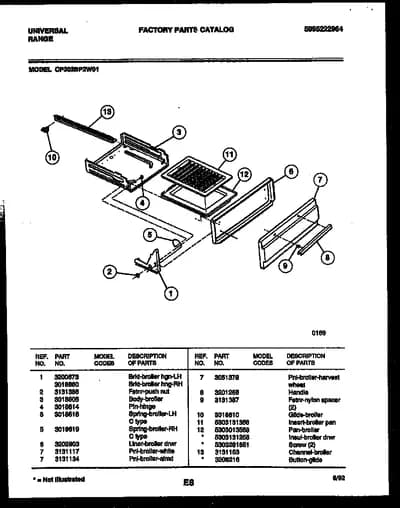 BROILER DRAWER PARTS