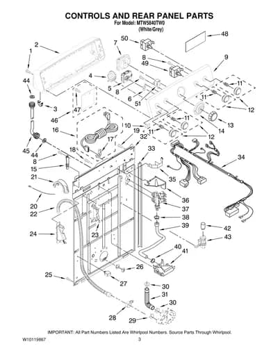 CONTROLS AND REAR PANEL PARTS