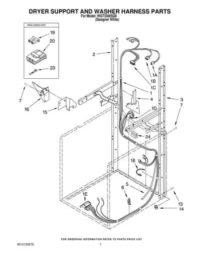 DRYER SUPPORT AND WASHER HARNESS PARTS