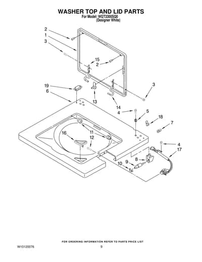 WASHER TOP AND LID PARTS