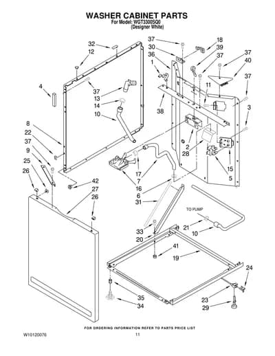 WASHER CABINET PARTS