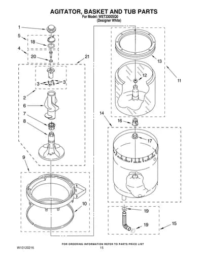 AGITATOR, BASKET AND TUB PARTS