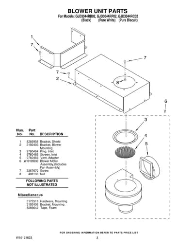 BLOWER UNIT PARTS