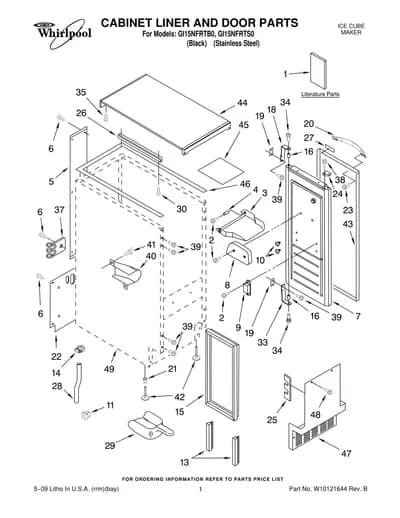 CABINET LINER AND DOOR PARTS